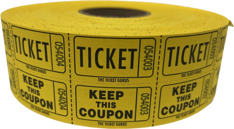 The Ticket Gurus تذكرة غورو - تذاكر سحب - (4 لفات من 2000 تذكرة مزدوجة) 8,000 تذكرة سحب 50/50 (4) ألوان عشوائية - Image 2